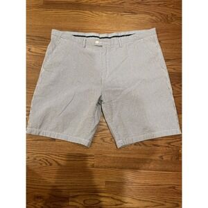 Samuel Windsor Men's Seersucker Shorts Blue Striped Size 46 Beach Lightweight